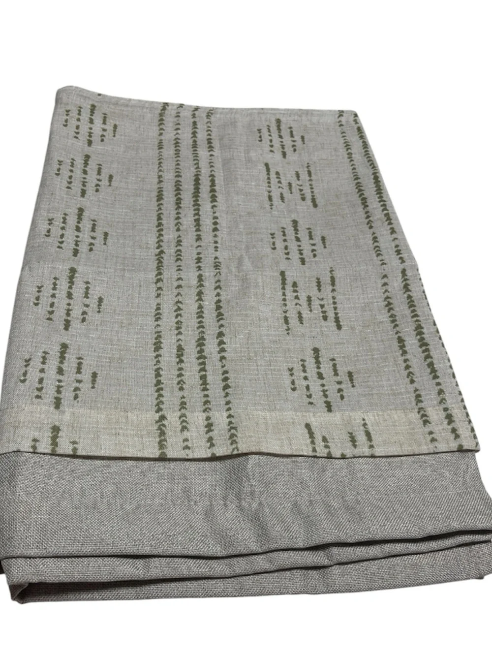 JINCHAN Linen Blend Blackout Valance 50x18 Green Beige Rod Pocket NWT